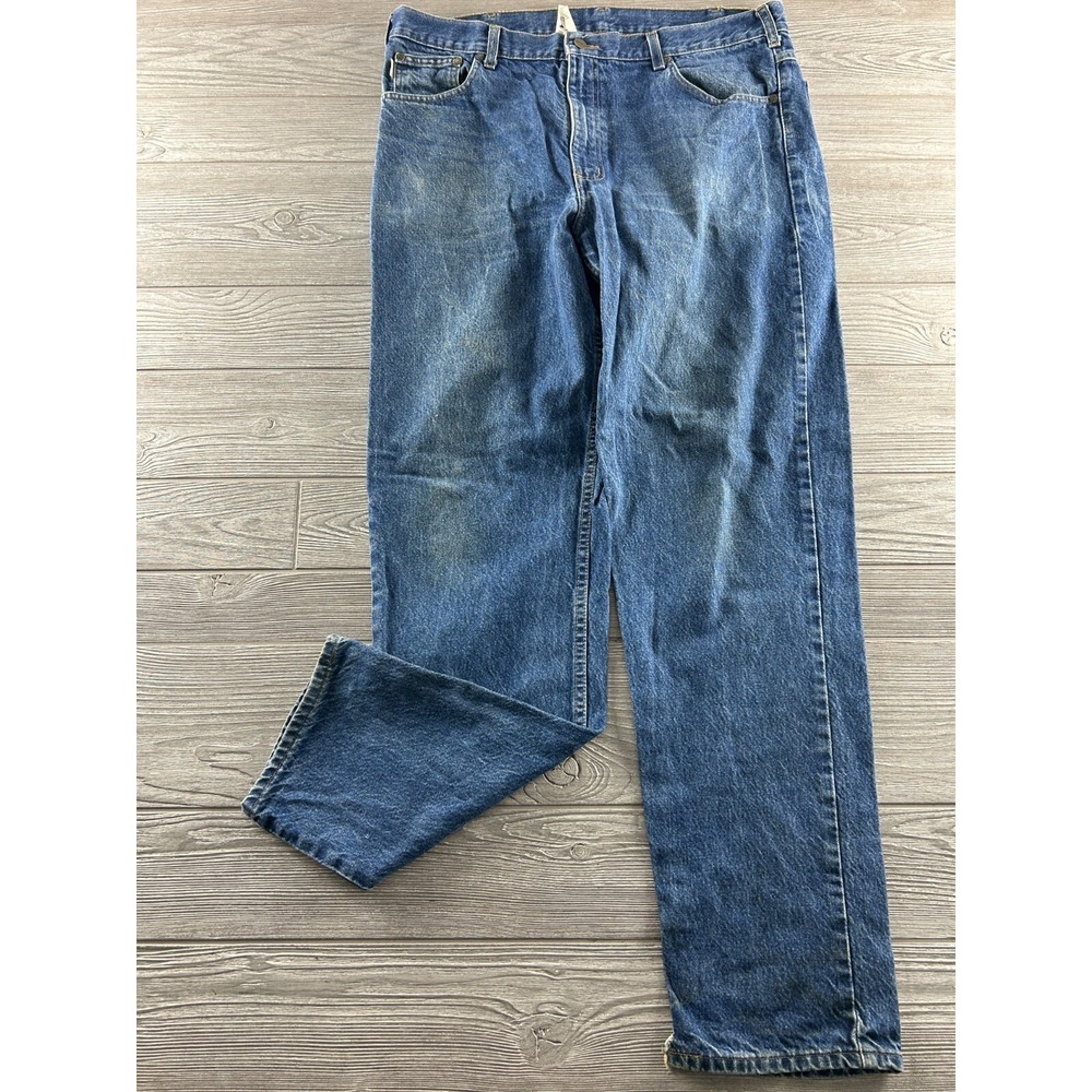 Carhartt Jeans Mens 38X34 B17 DST Workwear Denim Relaxed Fit Baggy